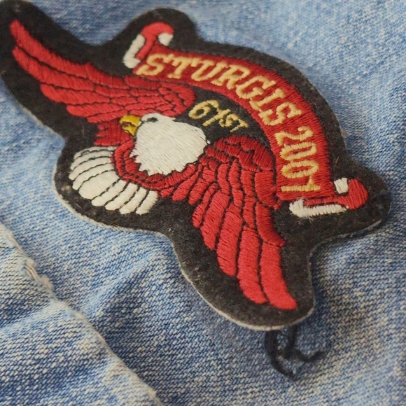 Fieldmaster Sz L Sturgis 2001 Denim Blue Men's Shirt Vintage - Picture 6 of 7